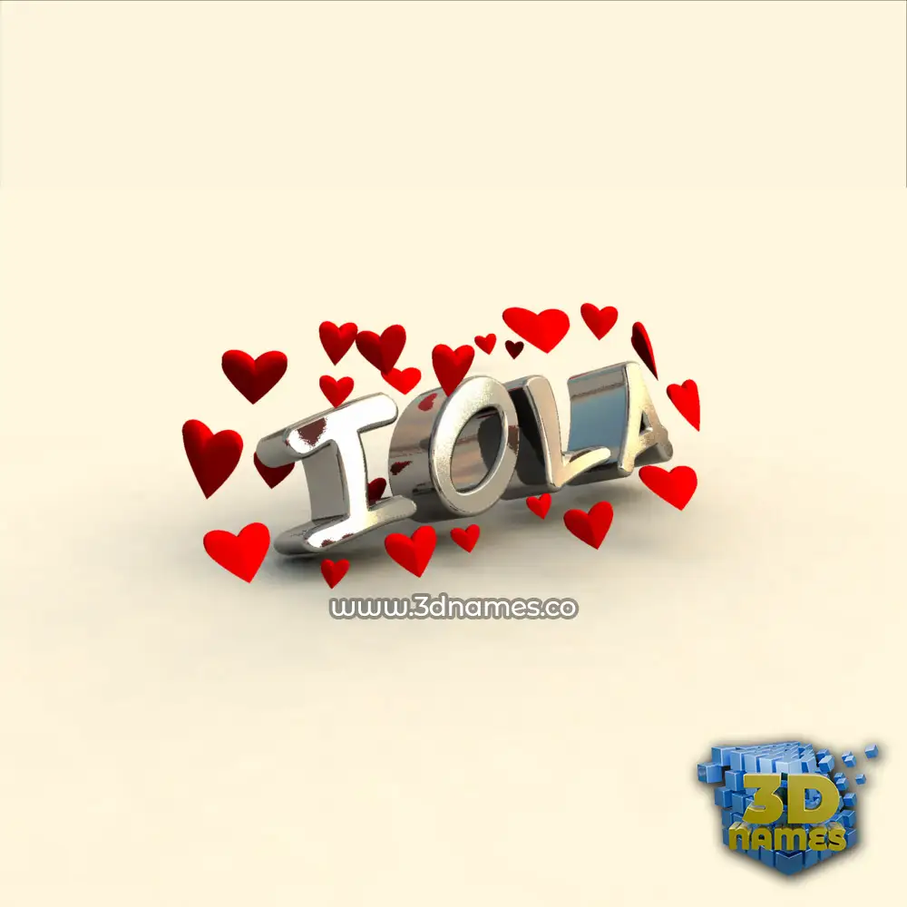 iola in In Love style - 3D name wallpaper