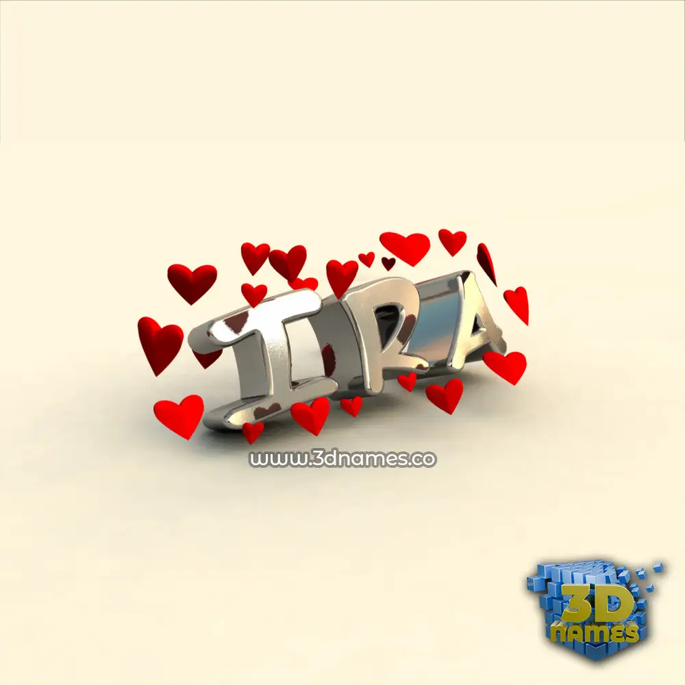ira in In Love style - 3D name wallpaper