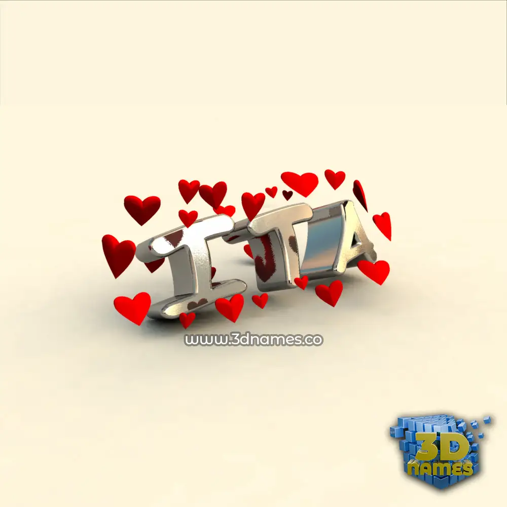 ita in In Love style - 3D name wallpaper