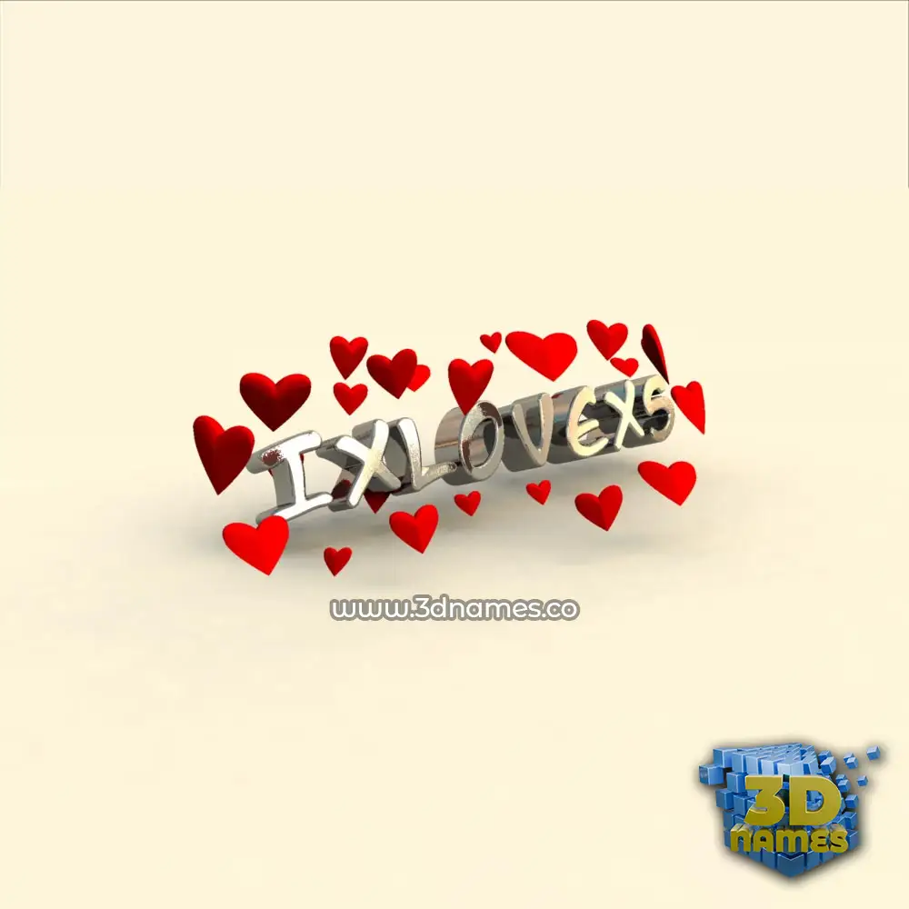 ixlovexs in In Love style - 3D name wallpaper