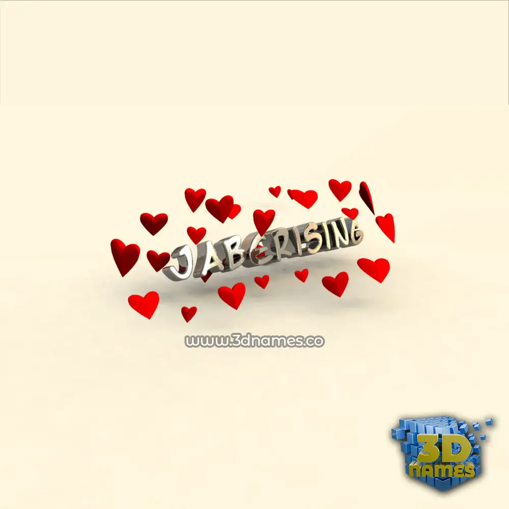 jaberising in In Love style - 3D name wallpaper