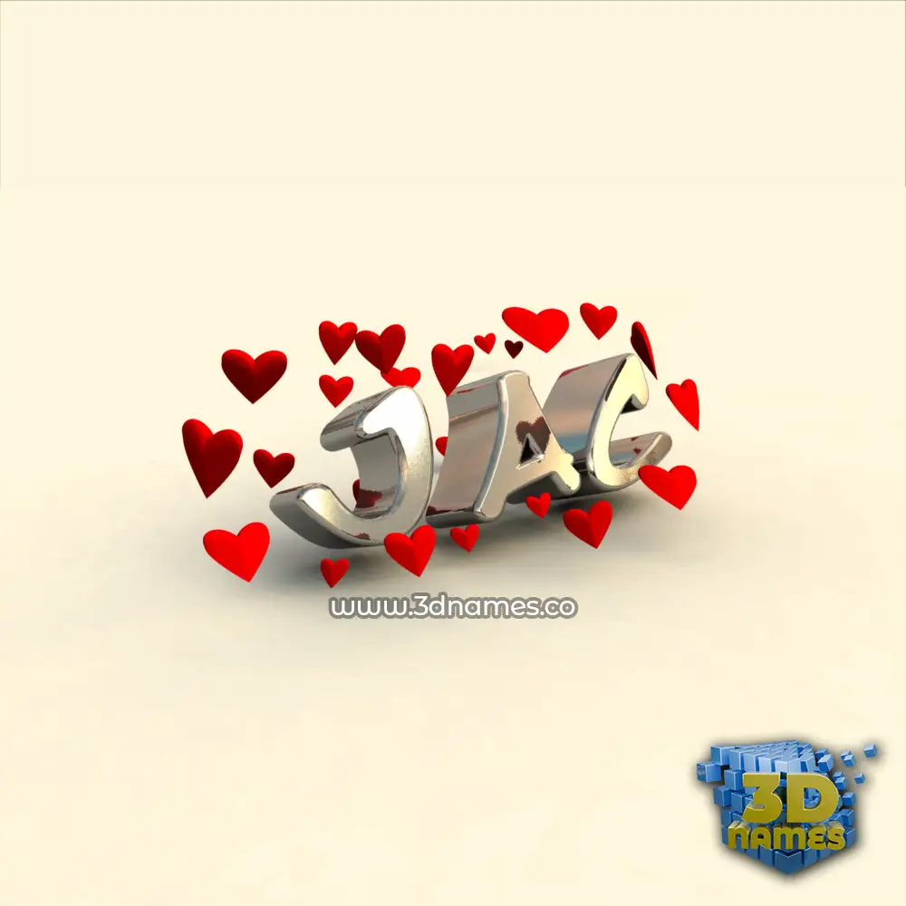 jac in In Love style - 3D name wallpaper