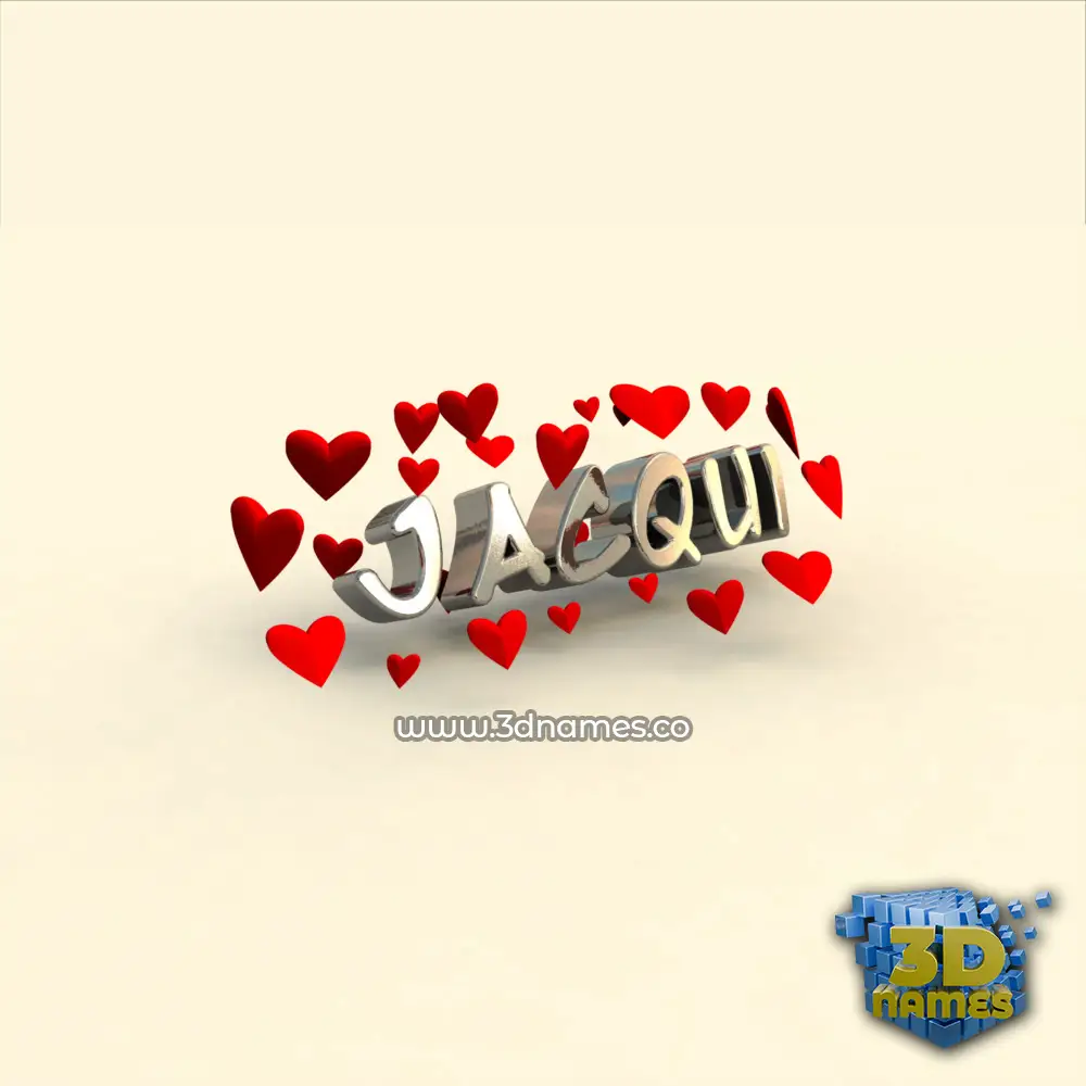 jacqui in In Love style - 3D name wallpaper