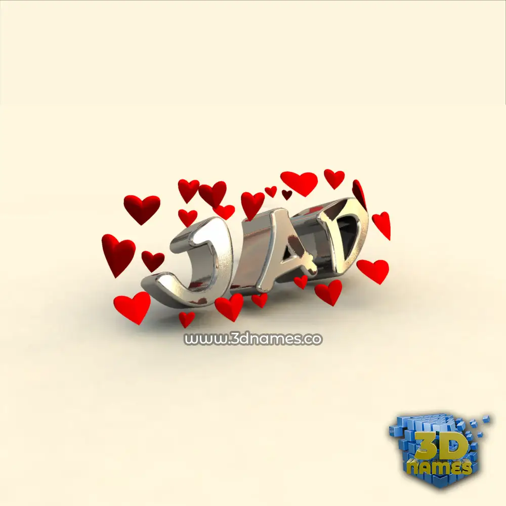 jad in In Love style - 3D name wallpaper