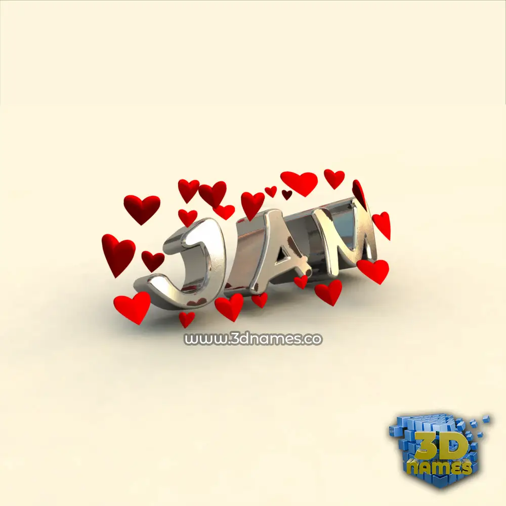 jam in In Love style - 3D name wallpaper