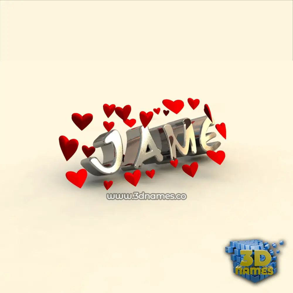 jame in In Love style - 3D name wallpaper