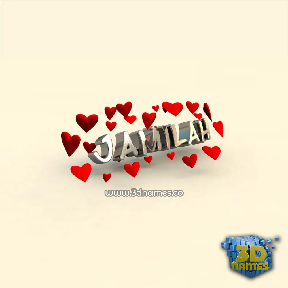 jamilah in In Love style - 3D name wallpaper