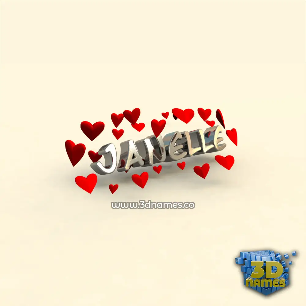 janelle in In Love style - 3D name wallpaper