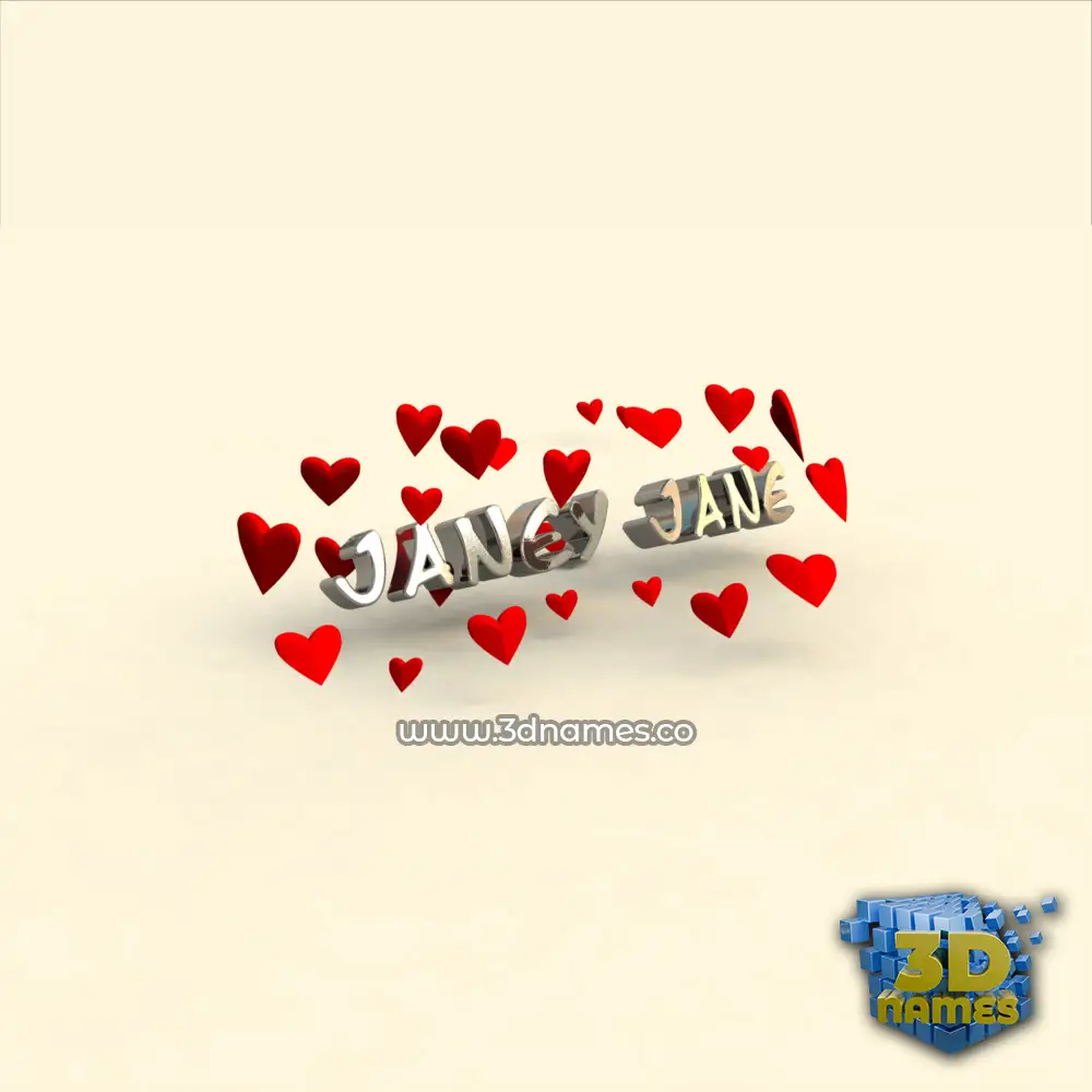 janey jane in In Love style - 3D name wallpaper