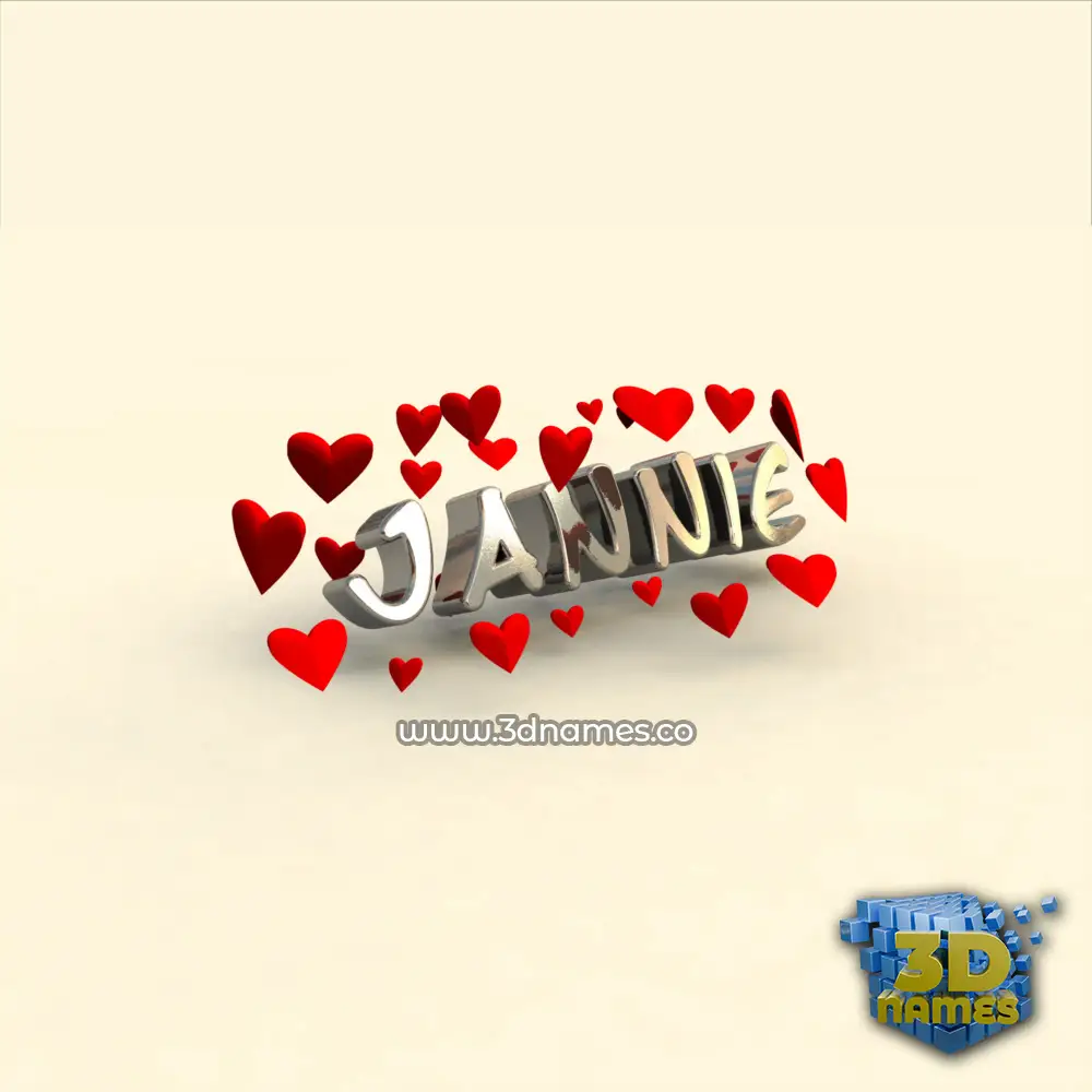 jannie in In Love style - 3D name wallpaper
