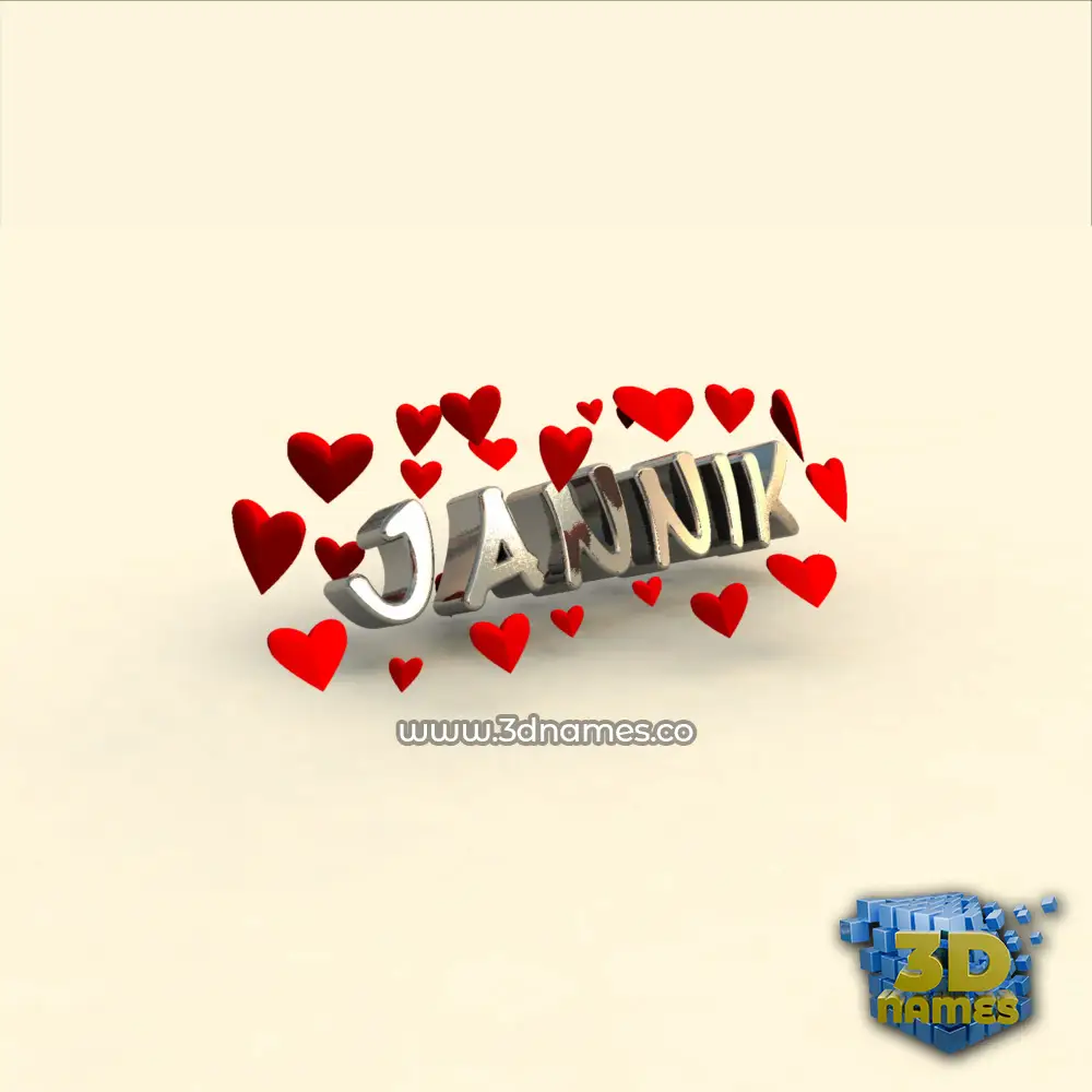 jannik in In Love style - 3D name wallpaper