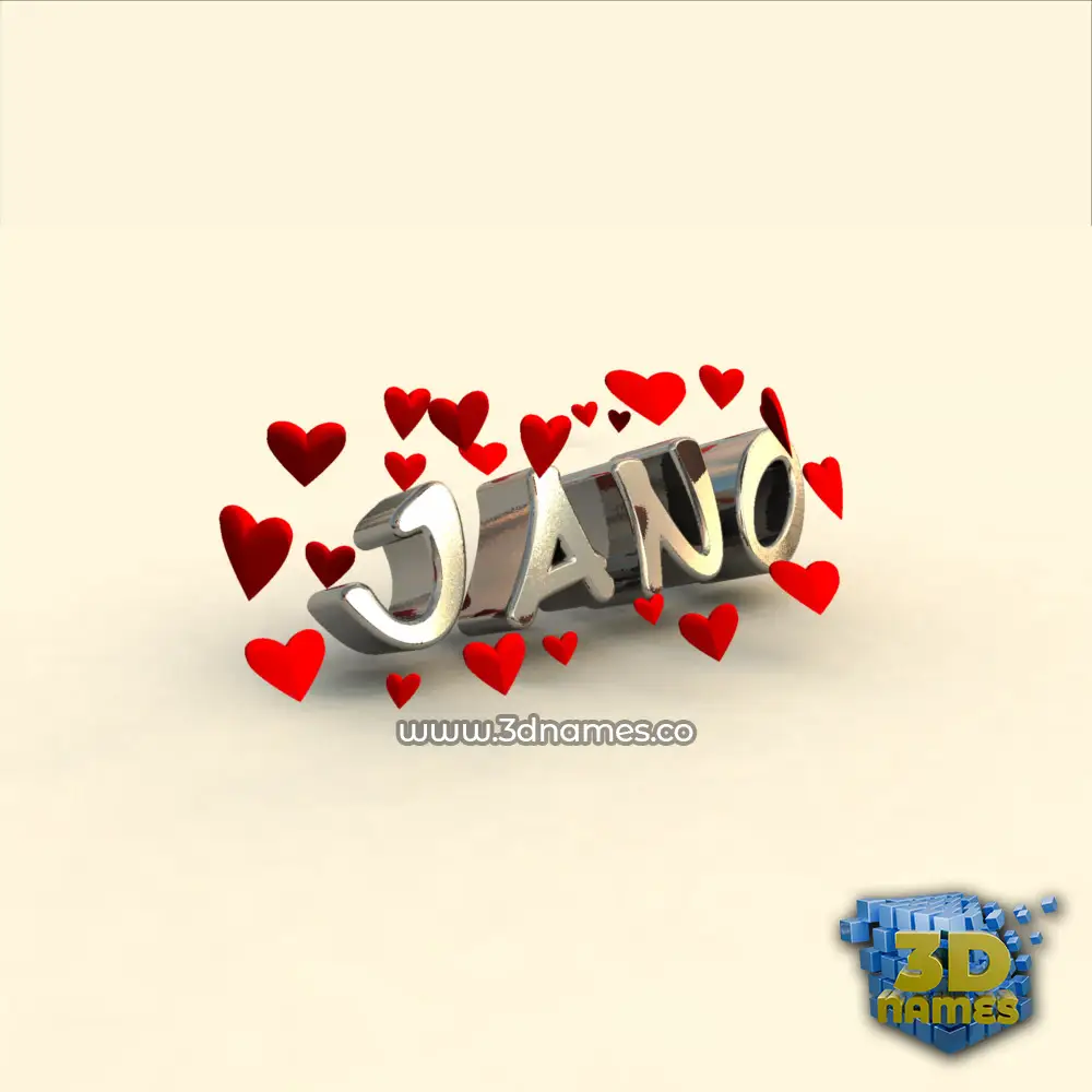 jano in In Love style - 3D name wallpaper