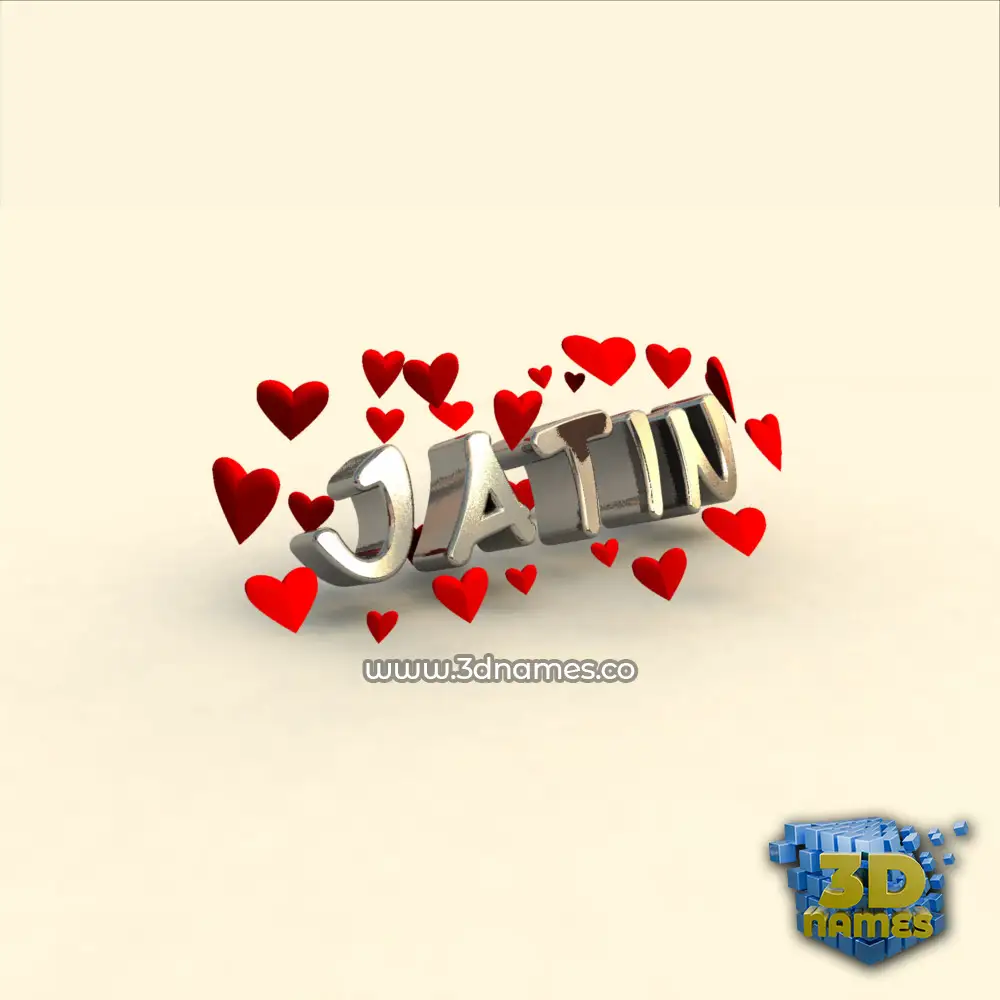 jatin in In Love style - 3D name wallpaper
