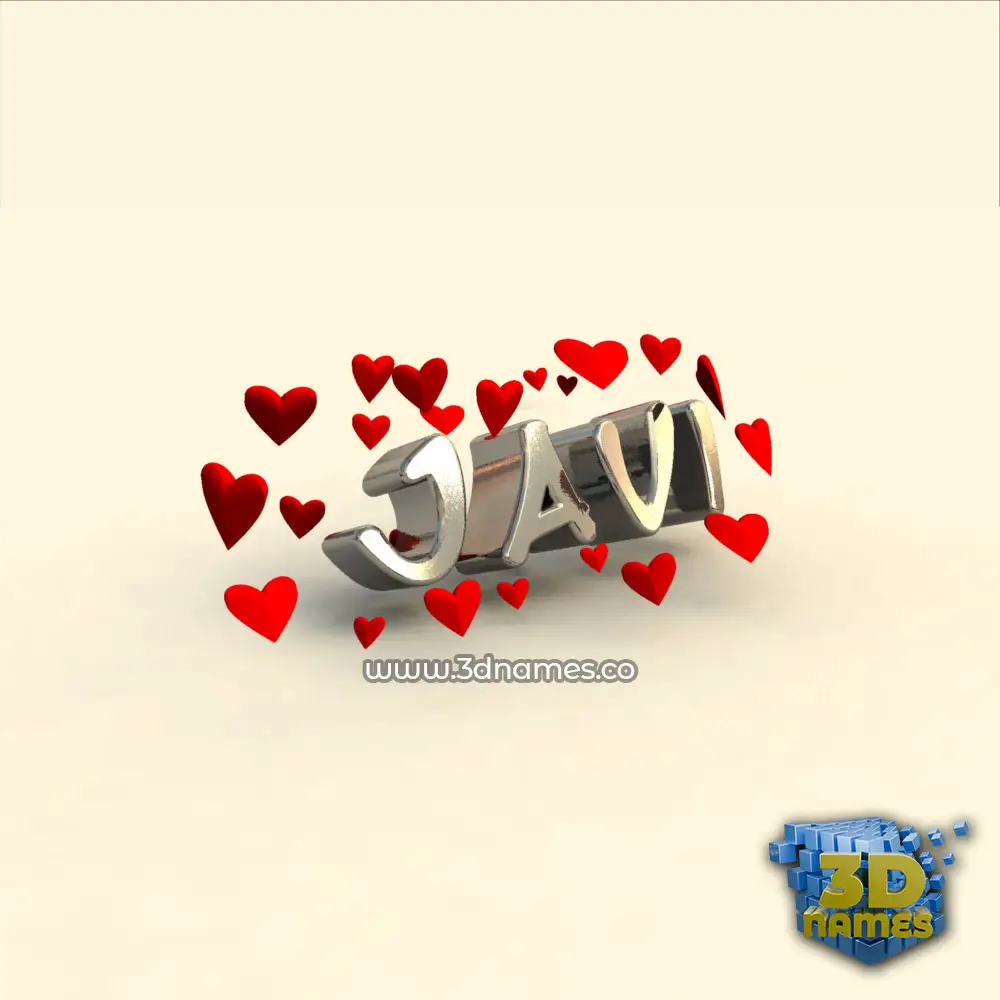 javi in In Love style - 3D name wallpaper