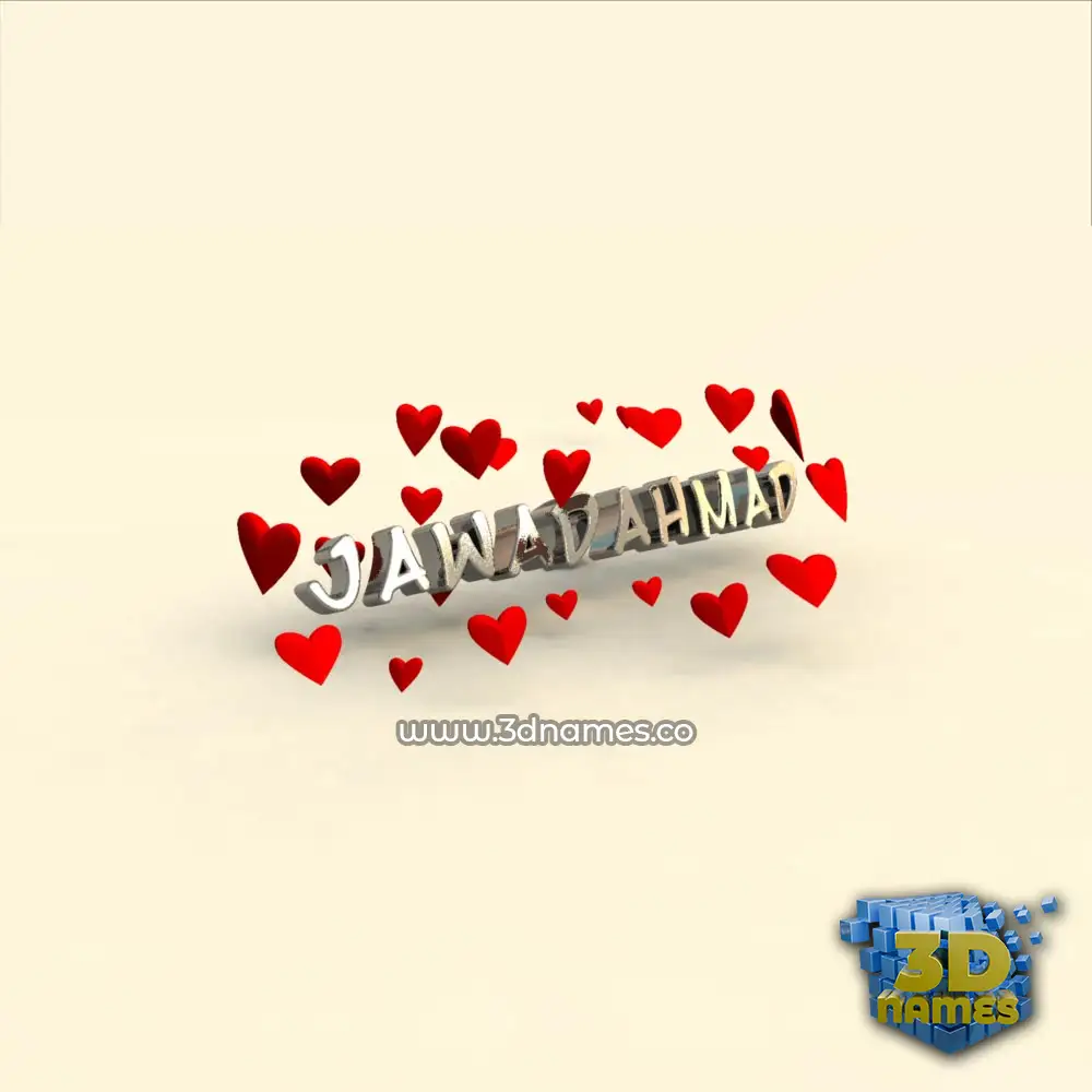 jawadahmad in In Love style - 3D name wallpaper