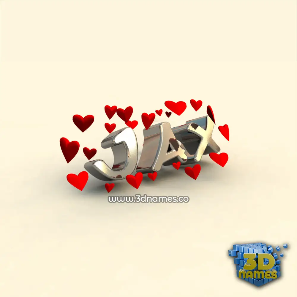 jax in In Love style - 3D name wallpaper