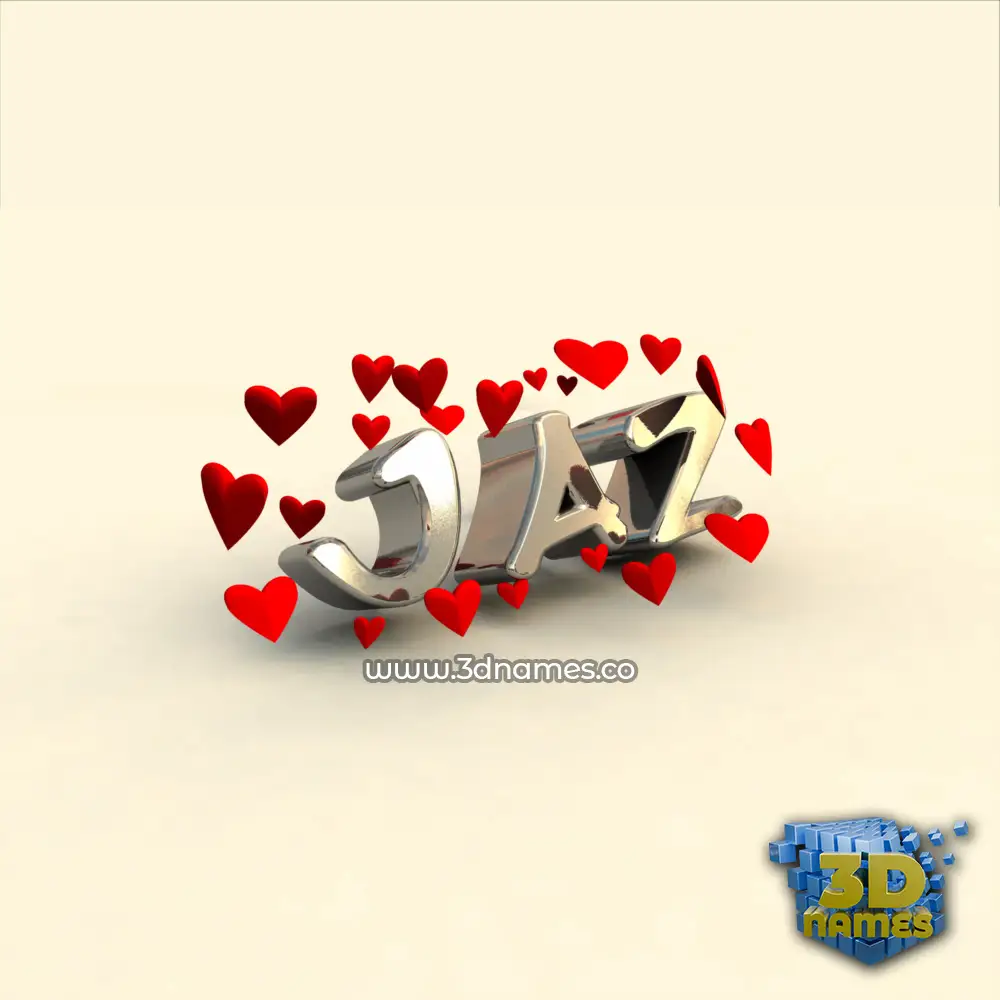 jaz in In Love style - 3D name wallpaper