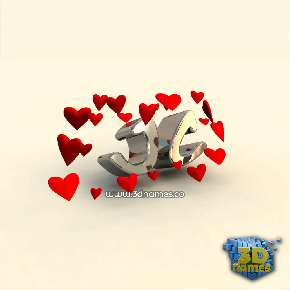 jc in In Love style - 3D name wallpaper