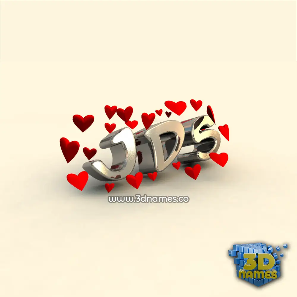 jds in In Love style - 3D name wallpaper
