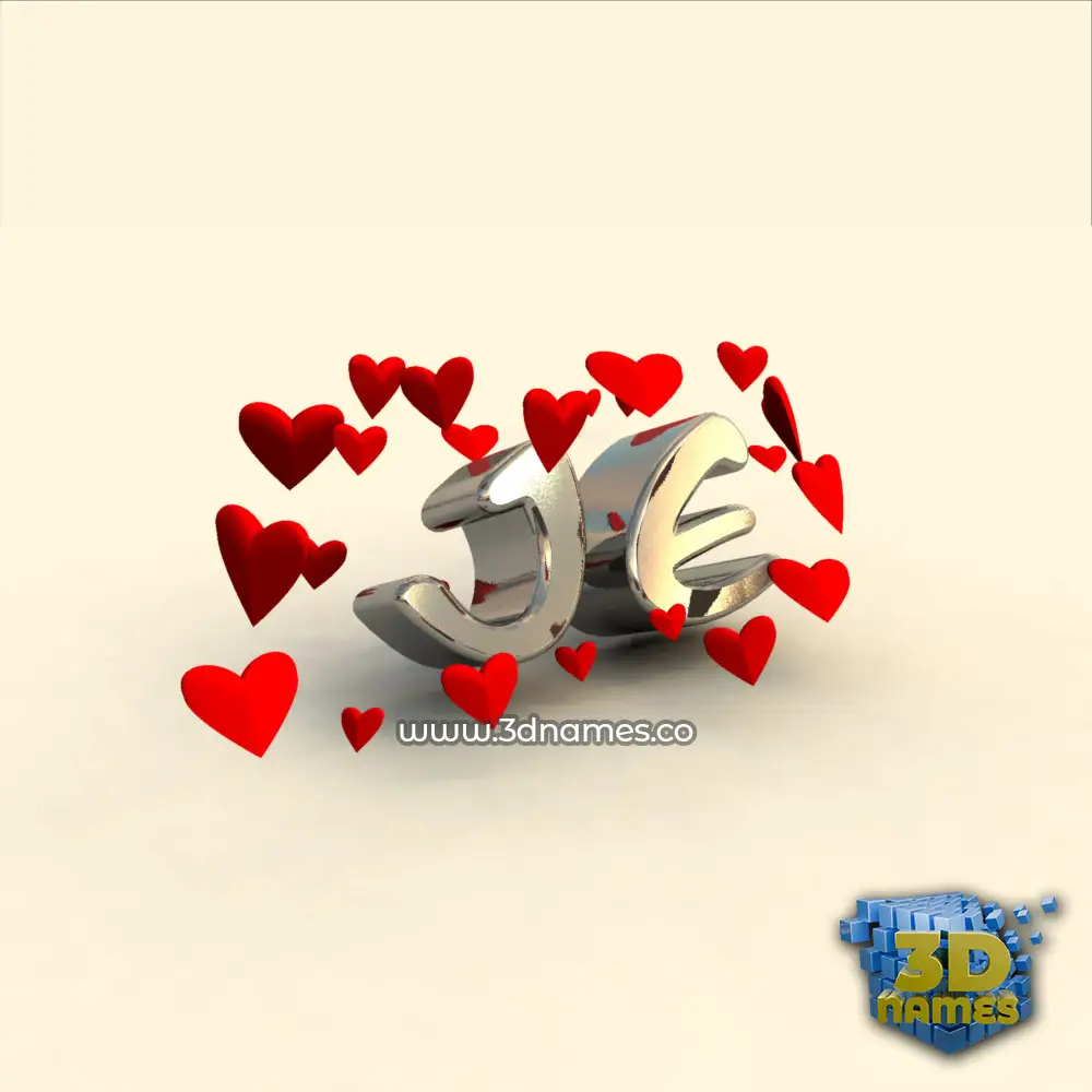 je in In Love style - 3D name wallpaper