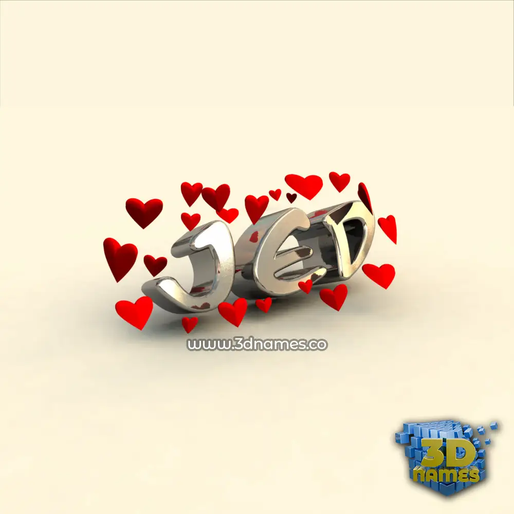 jed in In Love style - 3D name wallpaper