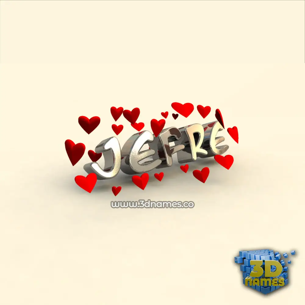jefre in In Love style - 3D name wallpaper