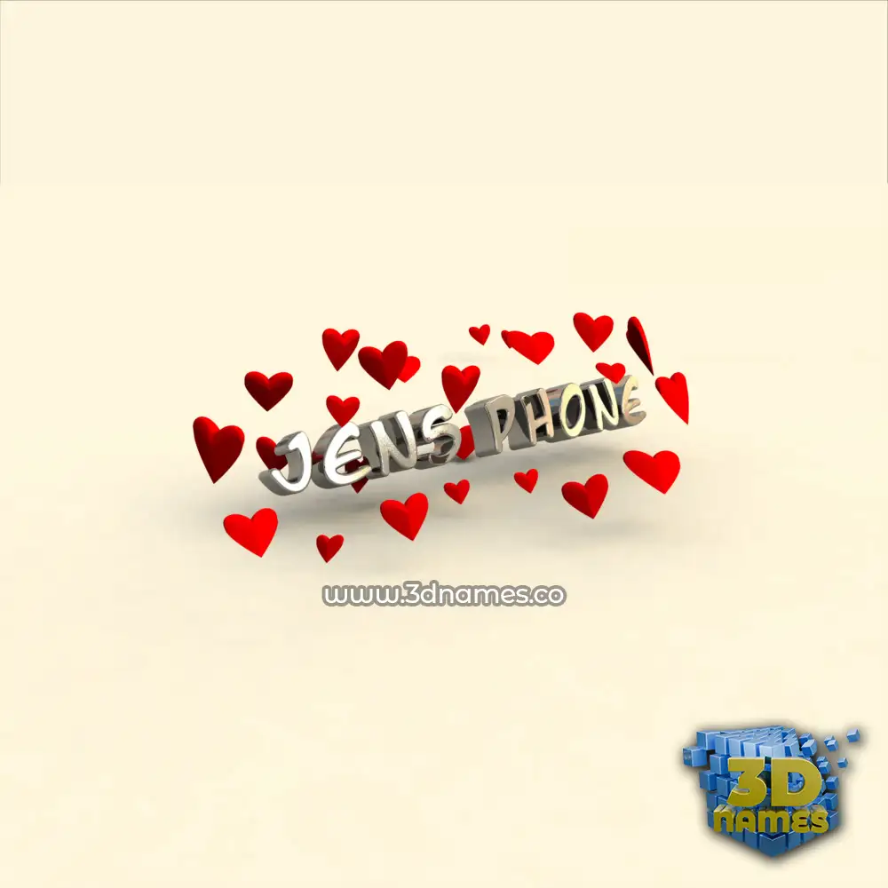 jens phone in In Love style - 3D name wallpaper