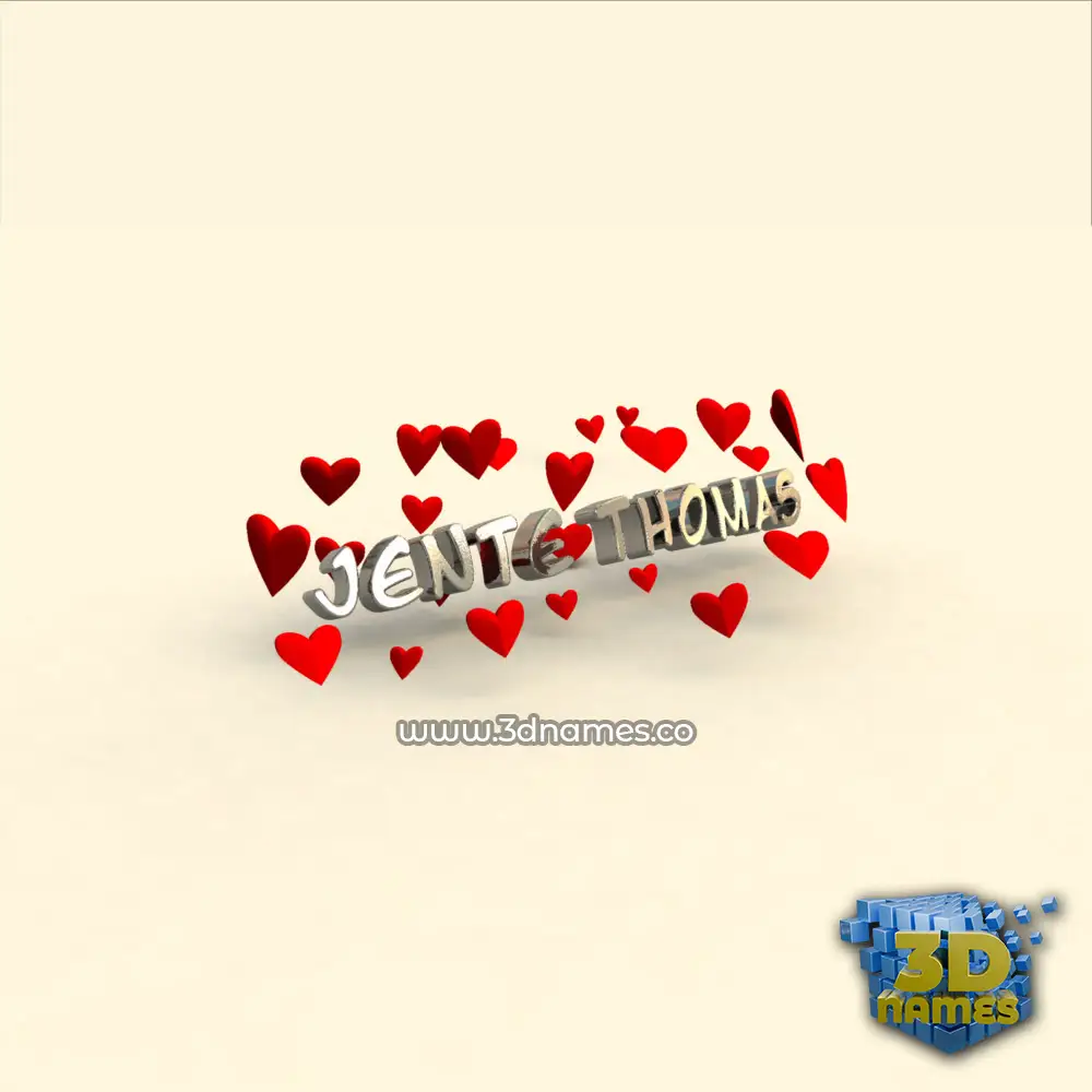 jente thomas in In Love style - 3D name wallpaper