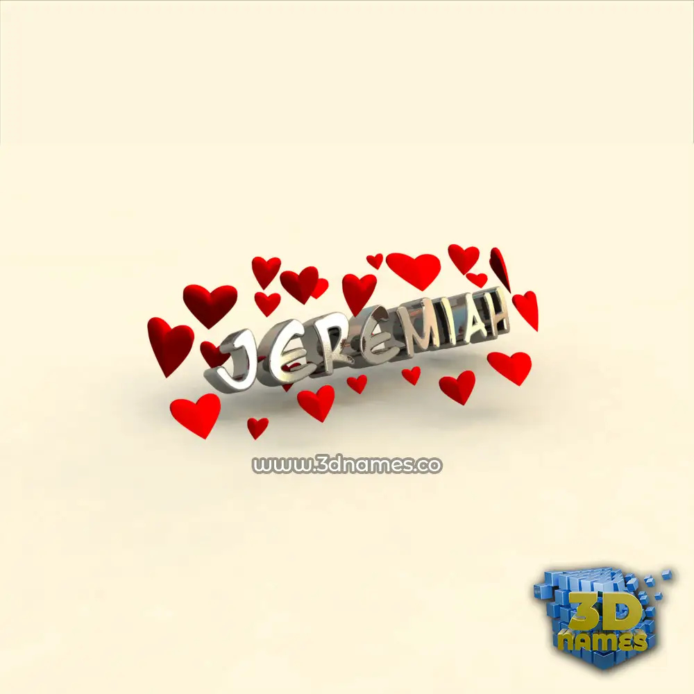 jeremiah in In Love style - 3D name wallpaper