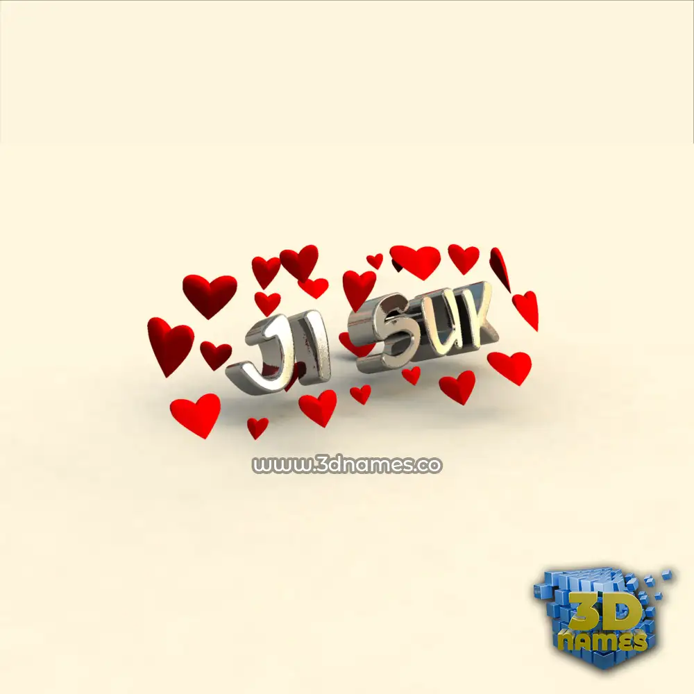 ji suk in In Love style - 3D name wallpaper
