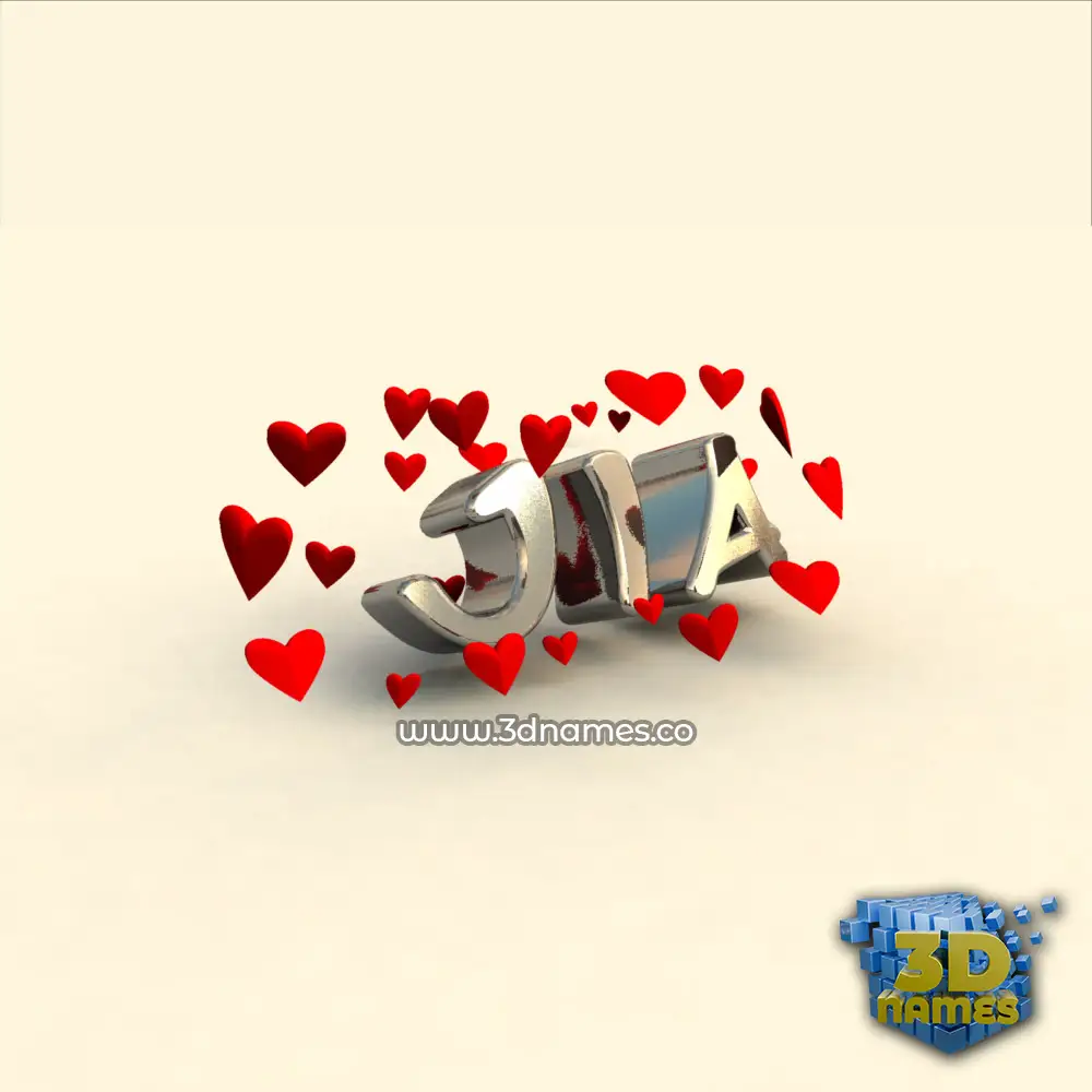 jia in In Love style - 3D name wallpaper