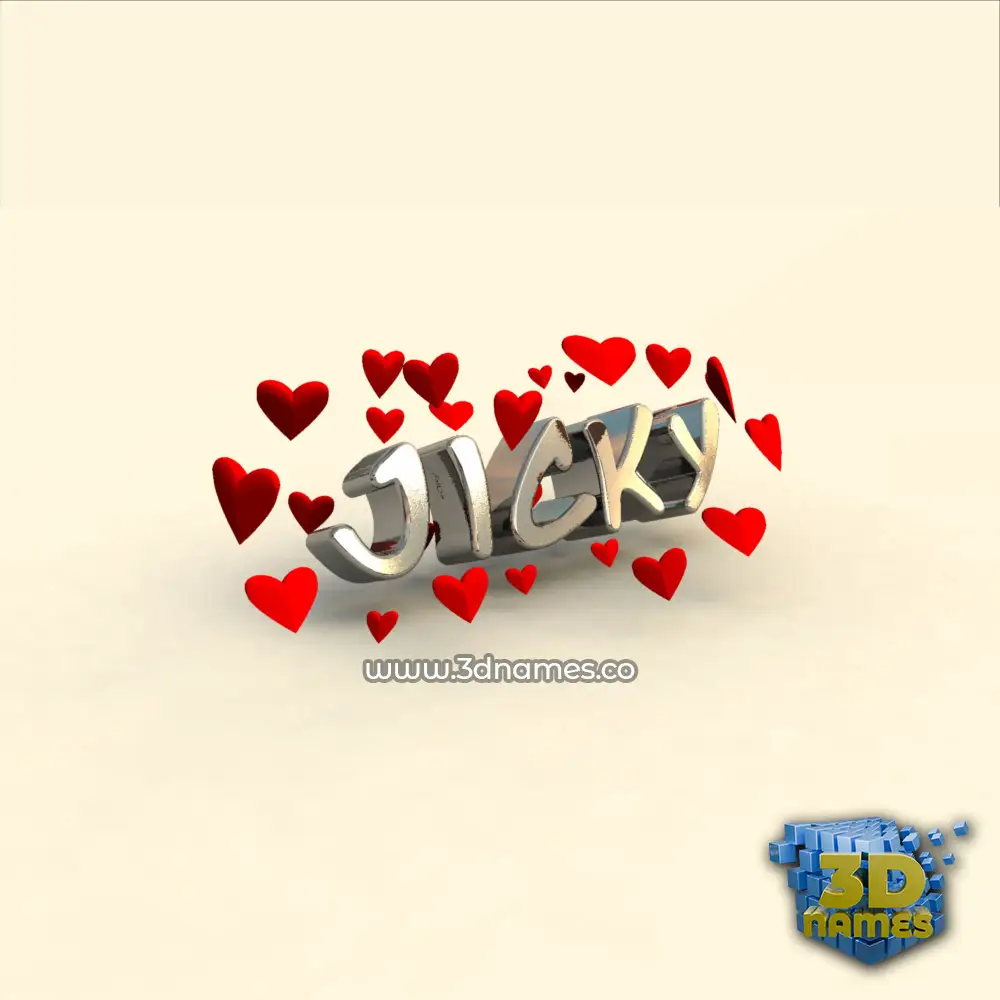 jicky in In Love style - 3D name wallpaper
