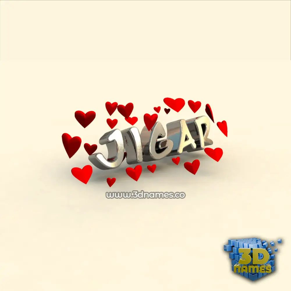 jigar in In Love style - 3D name wallpaper