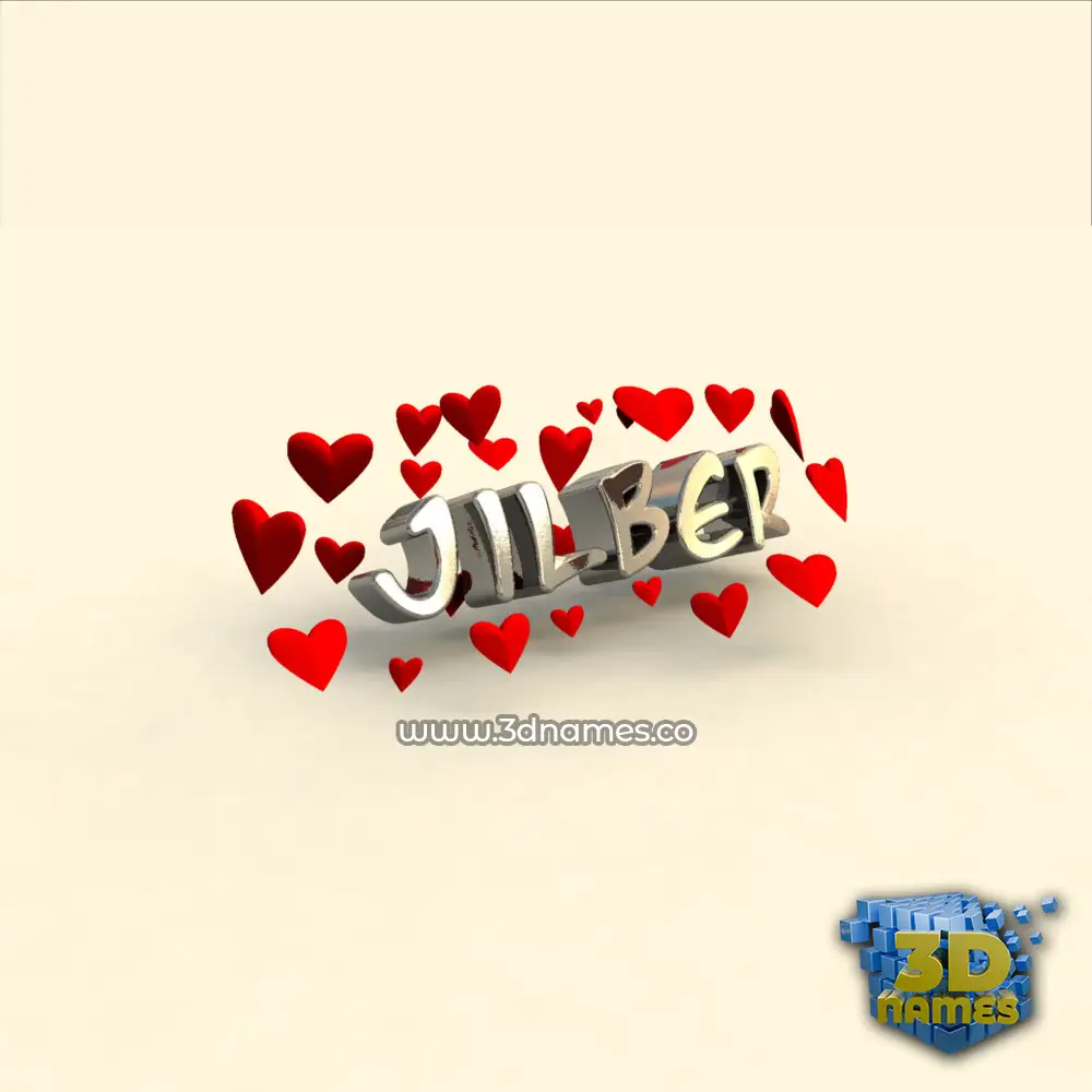 jilber in In Love style - 3D name wallpaper
