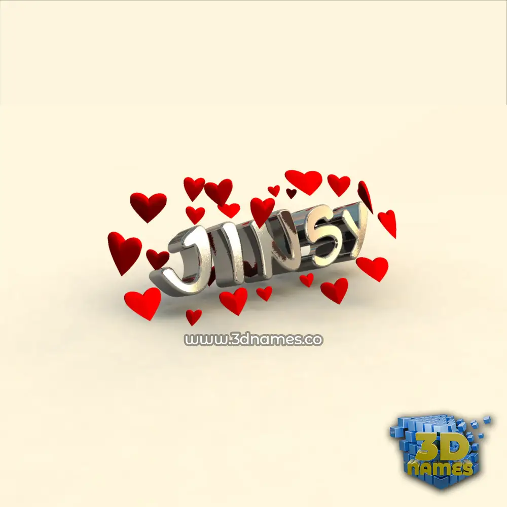 jinsy in In Love style - 3D name wallpaper