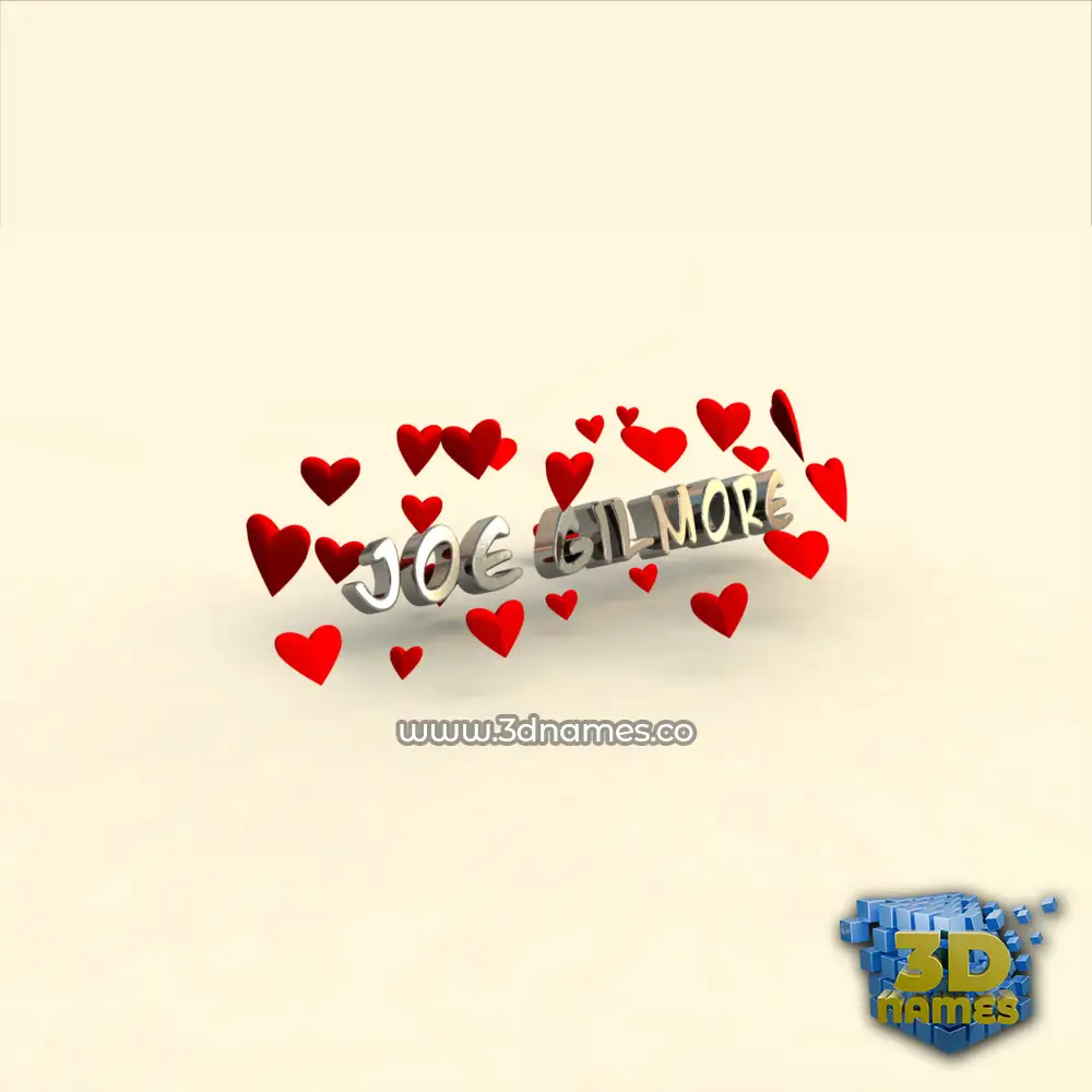 joe gilmore in In Love style - 3D name wallpaper