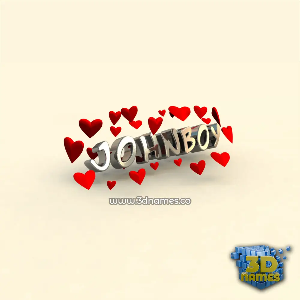 johnboy in In Love style - 3D name wallpaper