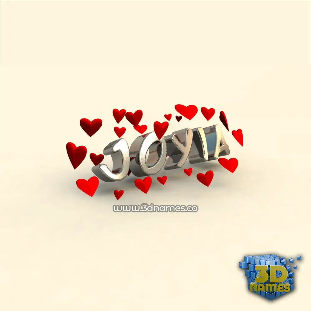 joyia in In Love style - 3D name wallpaper