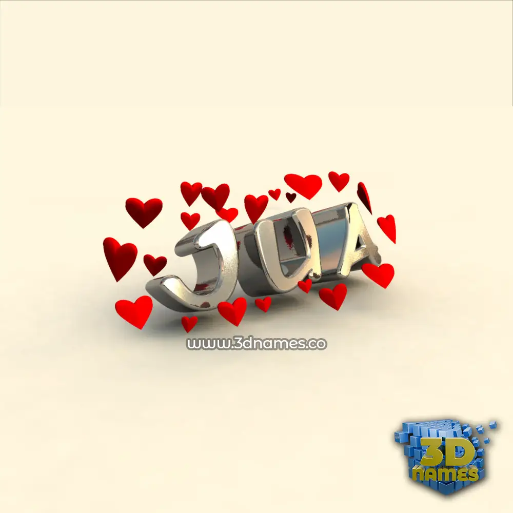 jua in In Love style - 3D name wallpaper