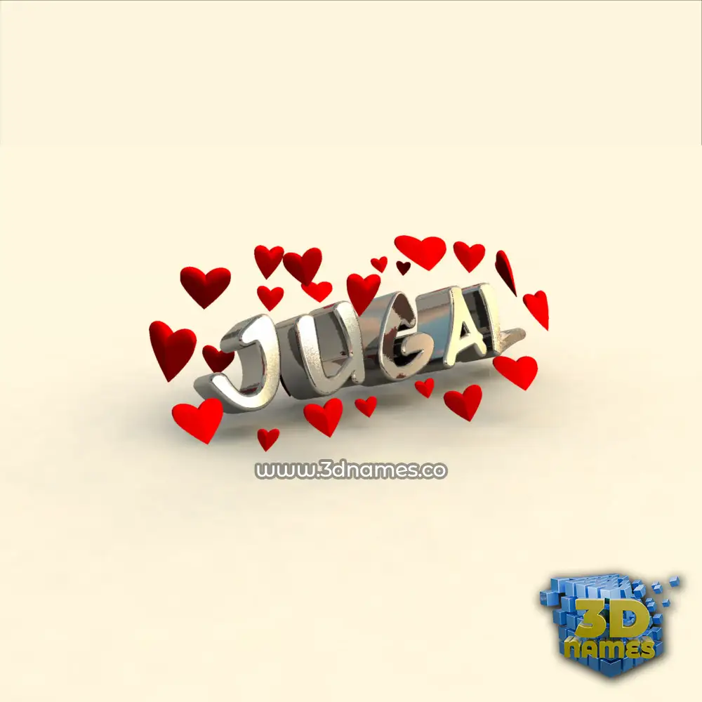 jugal in In Love style - 3D name wallpaper