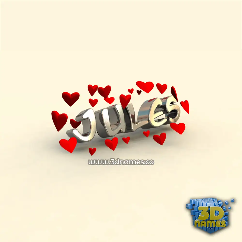 jules in In Love style - 3D name wallpaper