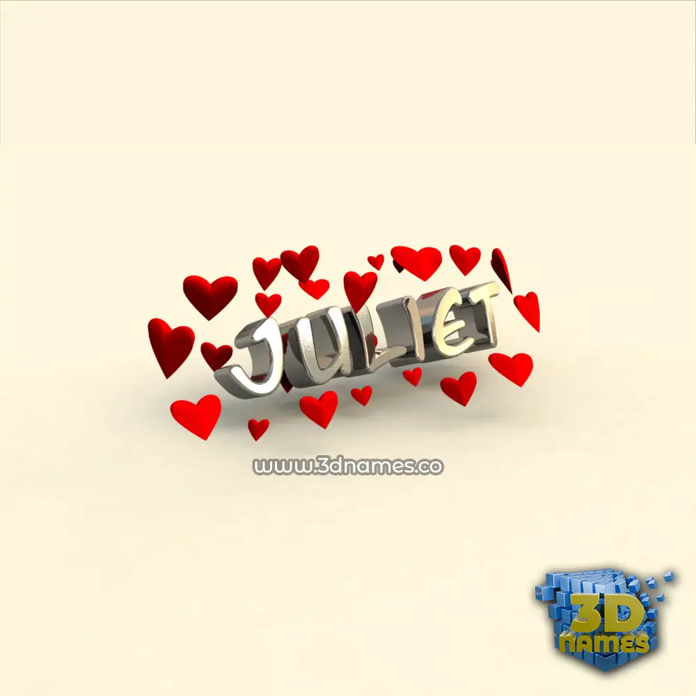 juliet in In Love style - 3D name wallpaper