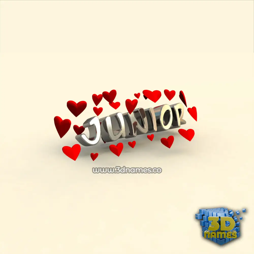 junior in In Love style - 3D name wallpaper