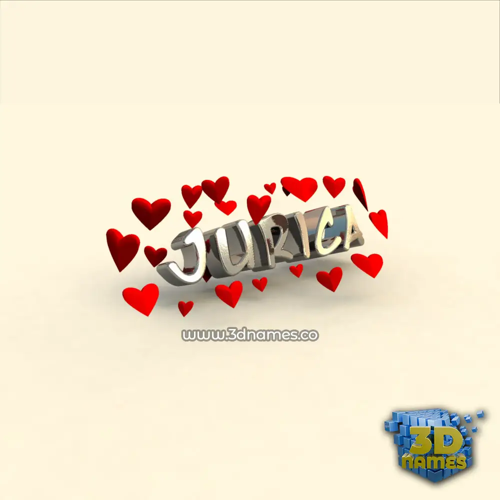 jurica in In Love style - 3D name wallpaper