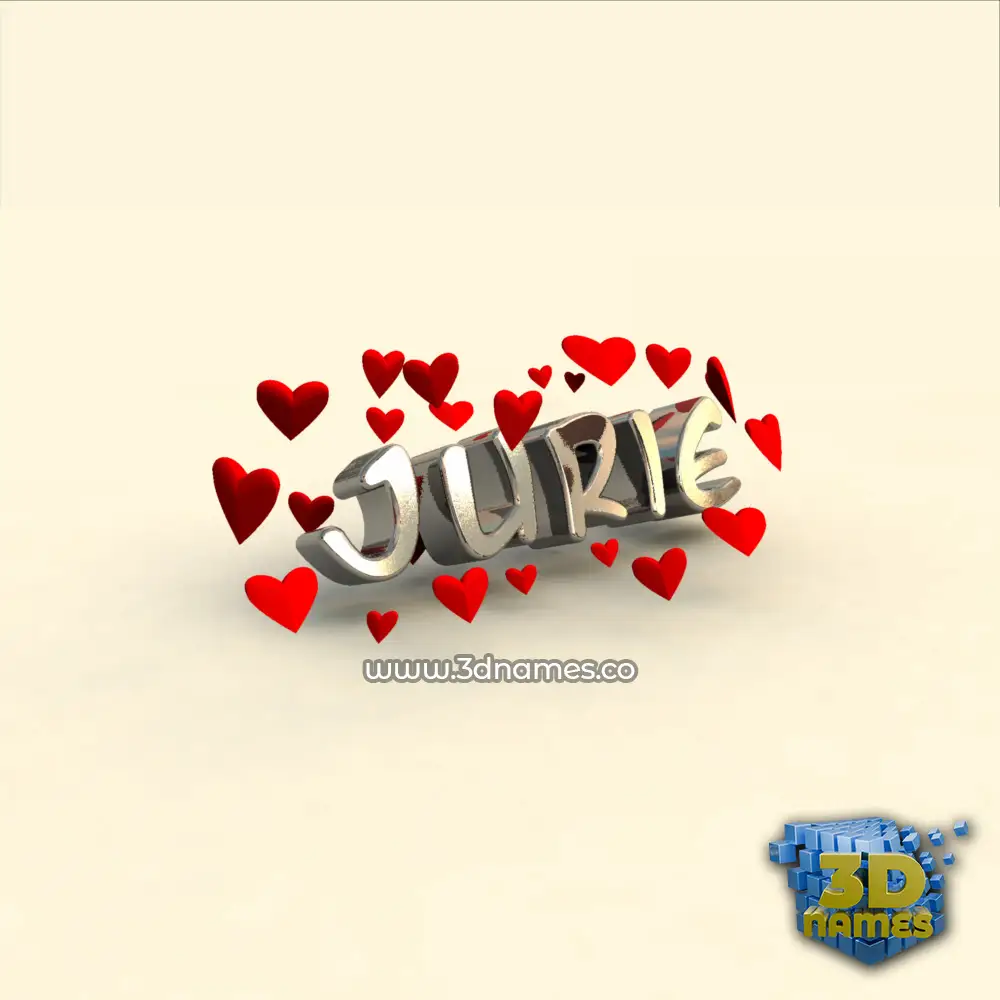 jurie in In Love style - 3D name wallpaper