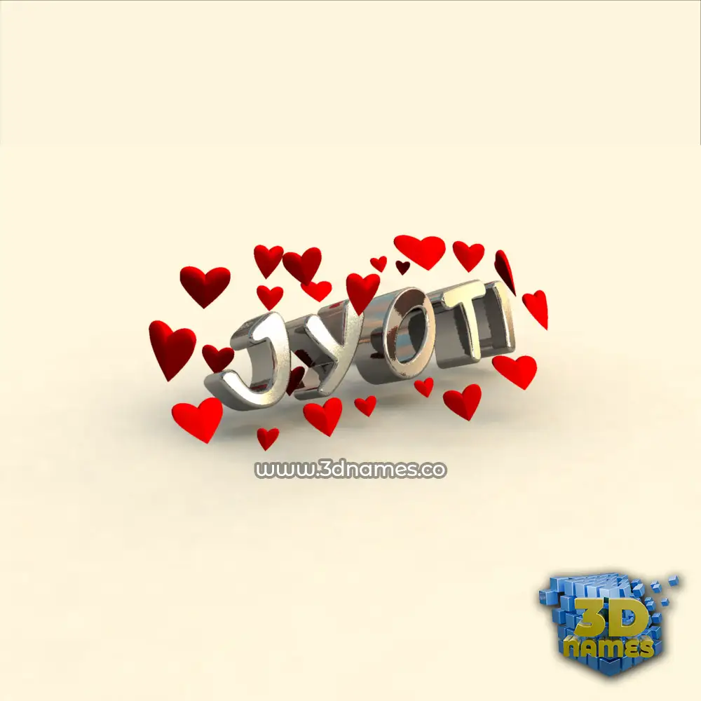 jyoti in In Love style - 3D name wallpaper