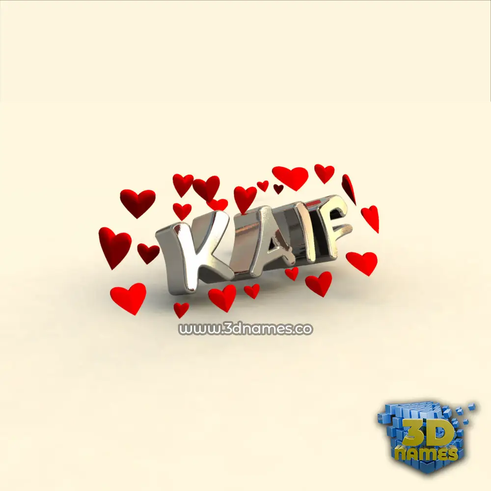 kaif in In Love style - 3D name wallpaper