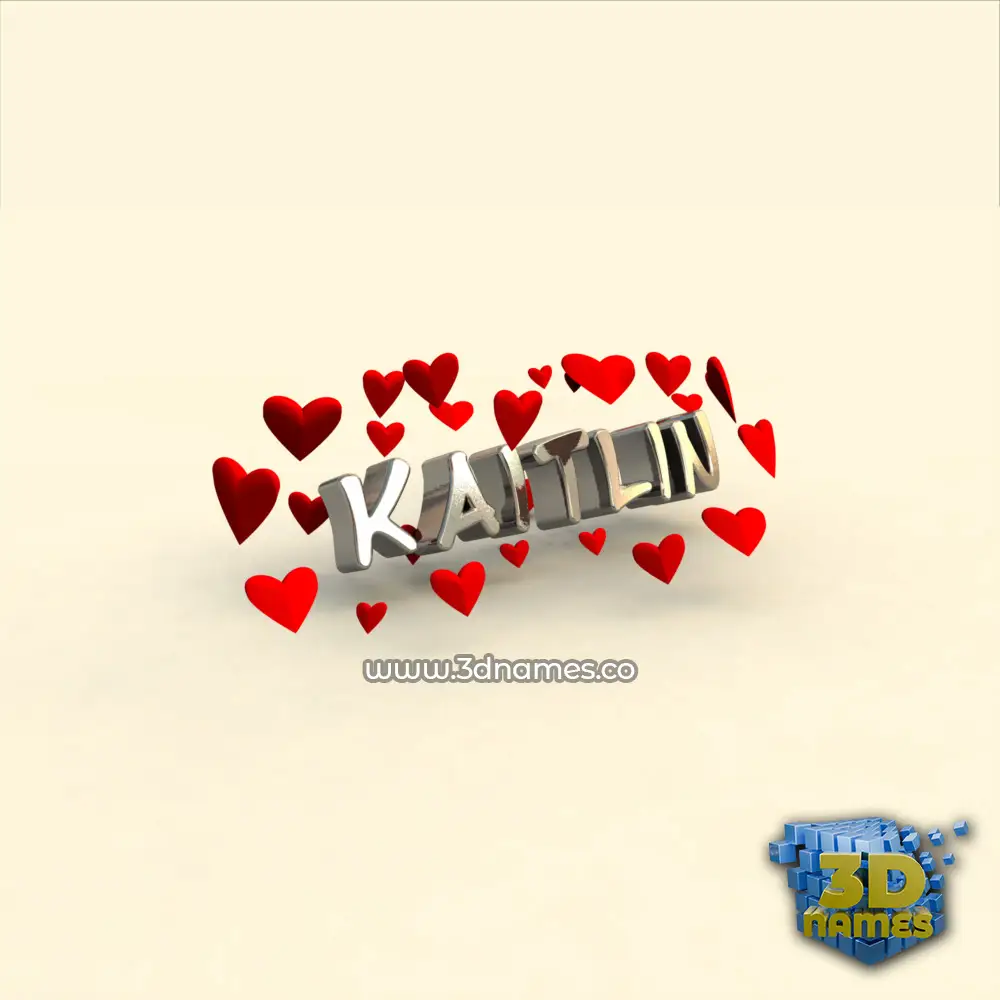 kaitlin in In Love style - 3D name wallpaper