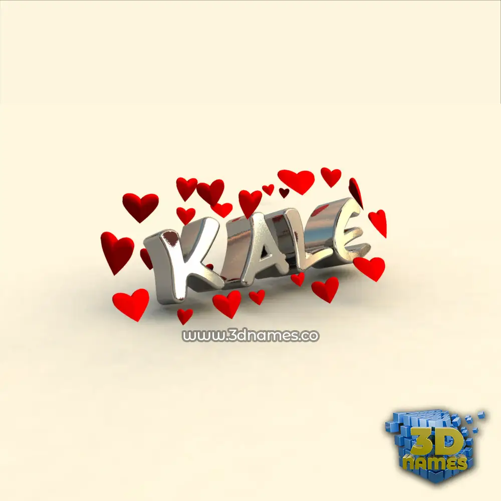 kale in In Love style - 3D name wallpaper
