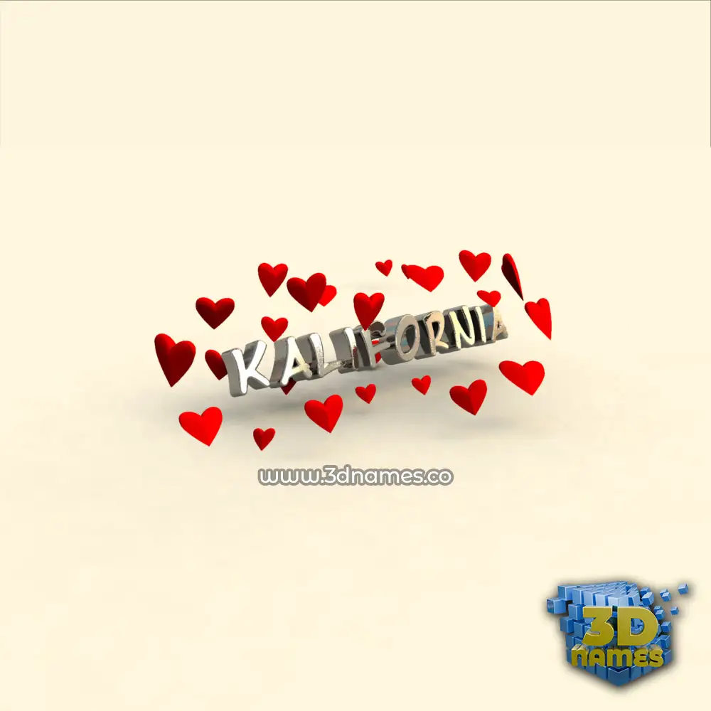 kalifornia in In Love style - 3D name wallpaper
